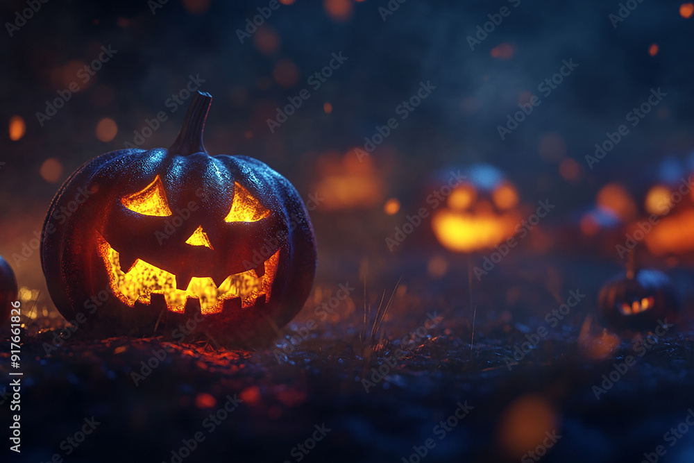 3d Halloween background, Halloween theme background, cute Halloween activity theme scene