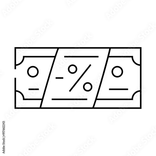 money discount line icon vector. money discount sign. isolated contour symbol black illustration