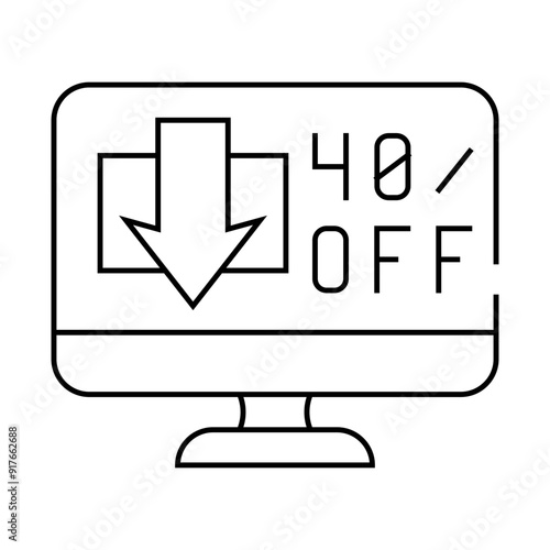 online discounts line icon vector. online discounts sign. isolated contour symbol black illustration