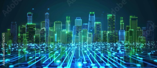 Digital Cityscape: A Futuristic Vision of Technology and Urban Development