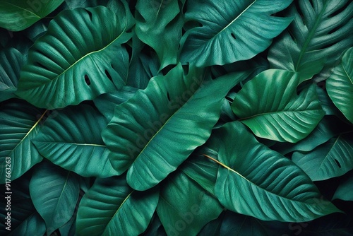 Wallpaper Mural green leaf texture Torontodigital.ca