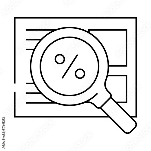search for discounts line icon vector. search for discounts sign. isolated contour symbol black illustration