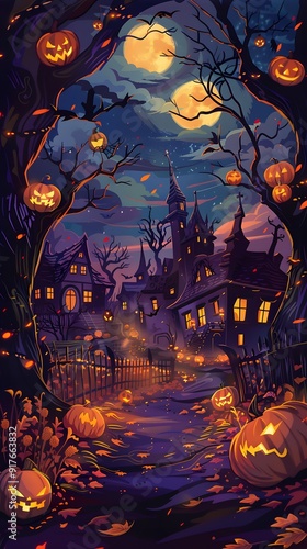 Halloween party with a festive and unique place, All kinds of party supplies Halloween, Happy Halloween background photo