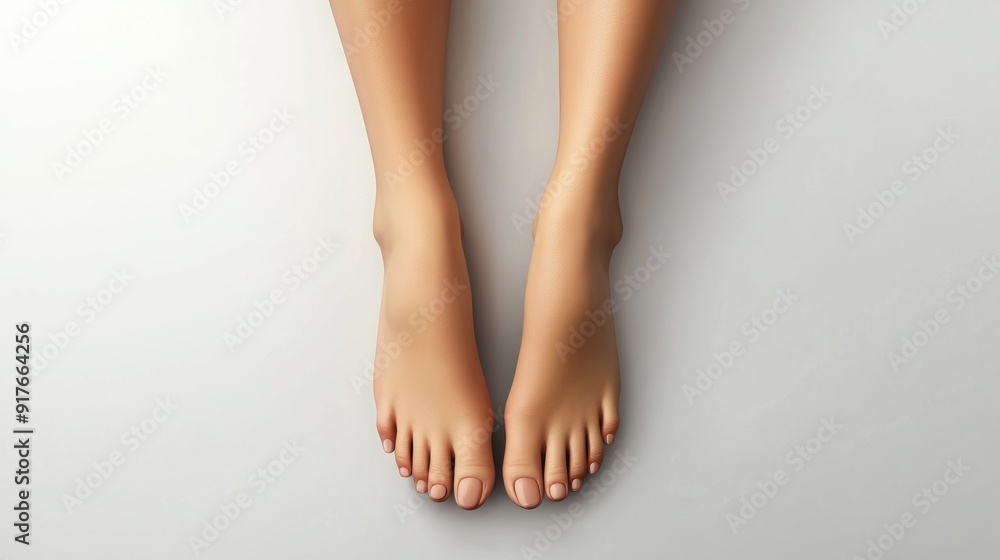 Close-up of Woman's Feet on White Background Close-up of Woman's Feet on White Background
