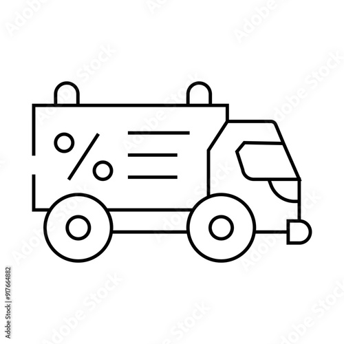 promo car line icon vector. promo car sign. isolated contour symbol black illustration