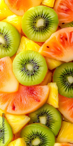 Tropical Fruit Salad with Pineapple and Kiwi