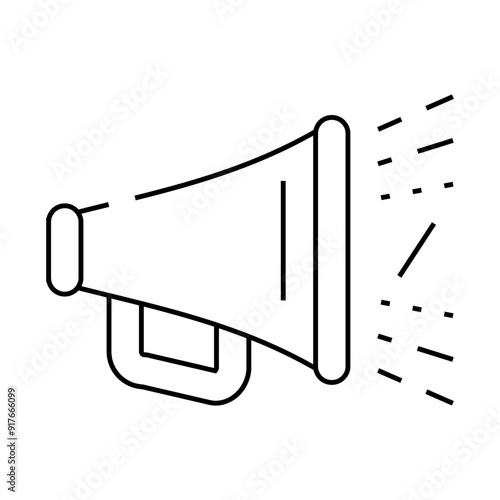 megaphone accessory for advertising line icon vector. megaphone accessory for advertising sign. isolated contour symbol black illustration