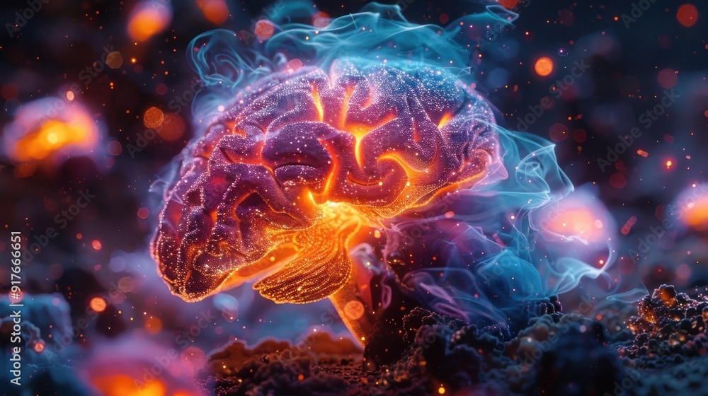 Glowing Brain Abstract Art Glowing Brain Abstract Art