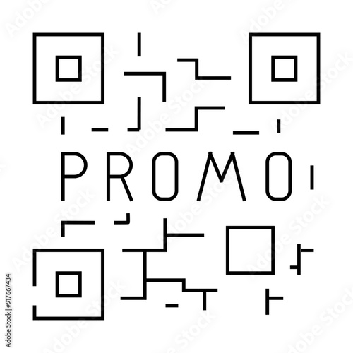 qr code line icon vector. qr code sign. isolated contour symbol black illustration
