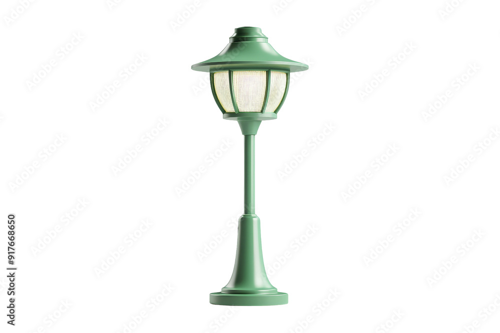 Green Street Lamp Post with Light Green Street Lamp Post with Light
