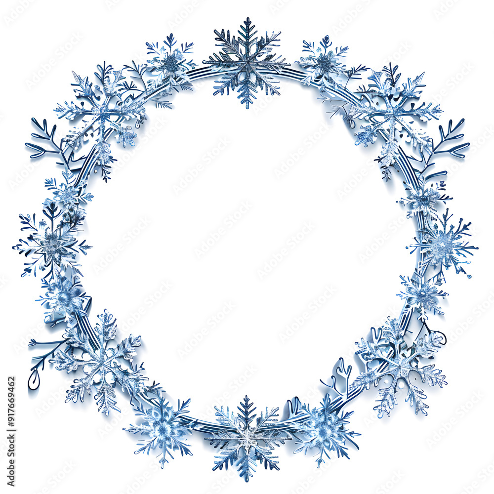 Winter snowflakes frame with icicles wreath frame illustration Winter snowflakes frame with icicles wreath frame illustration