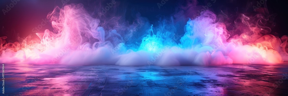 Neon Smoke with Glowing Floor Neon Smoke with Glowing Floor