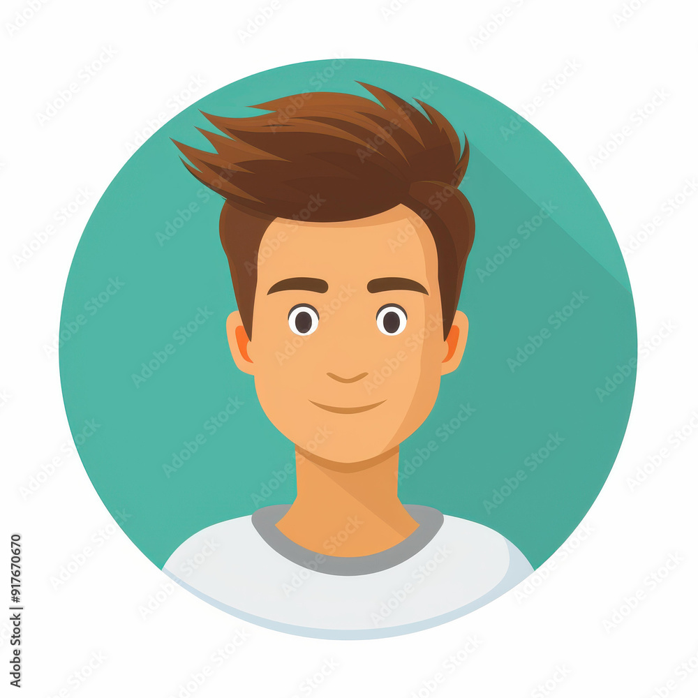 A simple man icon with a slight smile, set against a round, minimalistic backdrop. Perfect for modern design needs. A simple man icon with a slight smile, set against a round, minimalistic backdrop. Perfect for modern design needs.