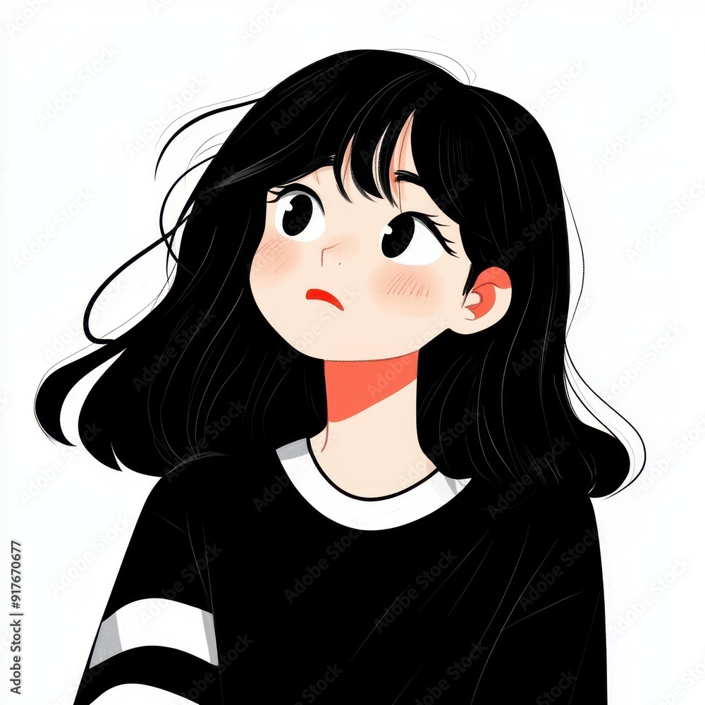 A minimalist cute cartoon character with simple line strokes, set against a clean white background for a fresh look. A minimalist cute cartoon character with simple line strokes, set against a clean white background for a fresh look.