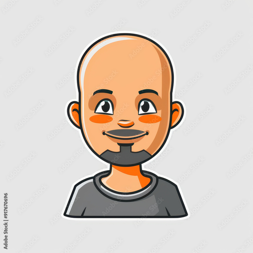 A sleek, minimalistic icon of a bald man with a stylish goatee, perfect for professional designs. A sleek, minimalistic icon of a bald man with a stylish goatee, perfect for professional designs.