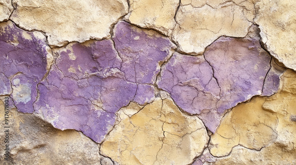 Textured background of rough uneven surface of brown and purple stone wall with cracks Textured background of rough uneven surface of brown and purple stone wall with cracks