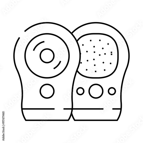 radio nanny device line icon vector. radio nanny device sign. isolated contour symbol black illustration