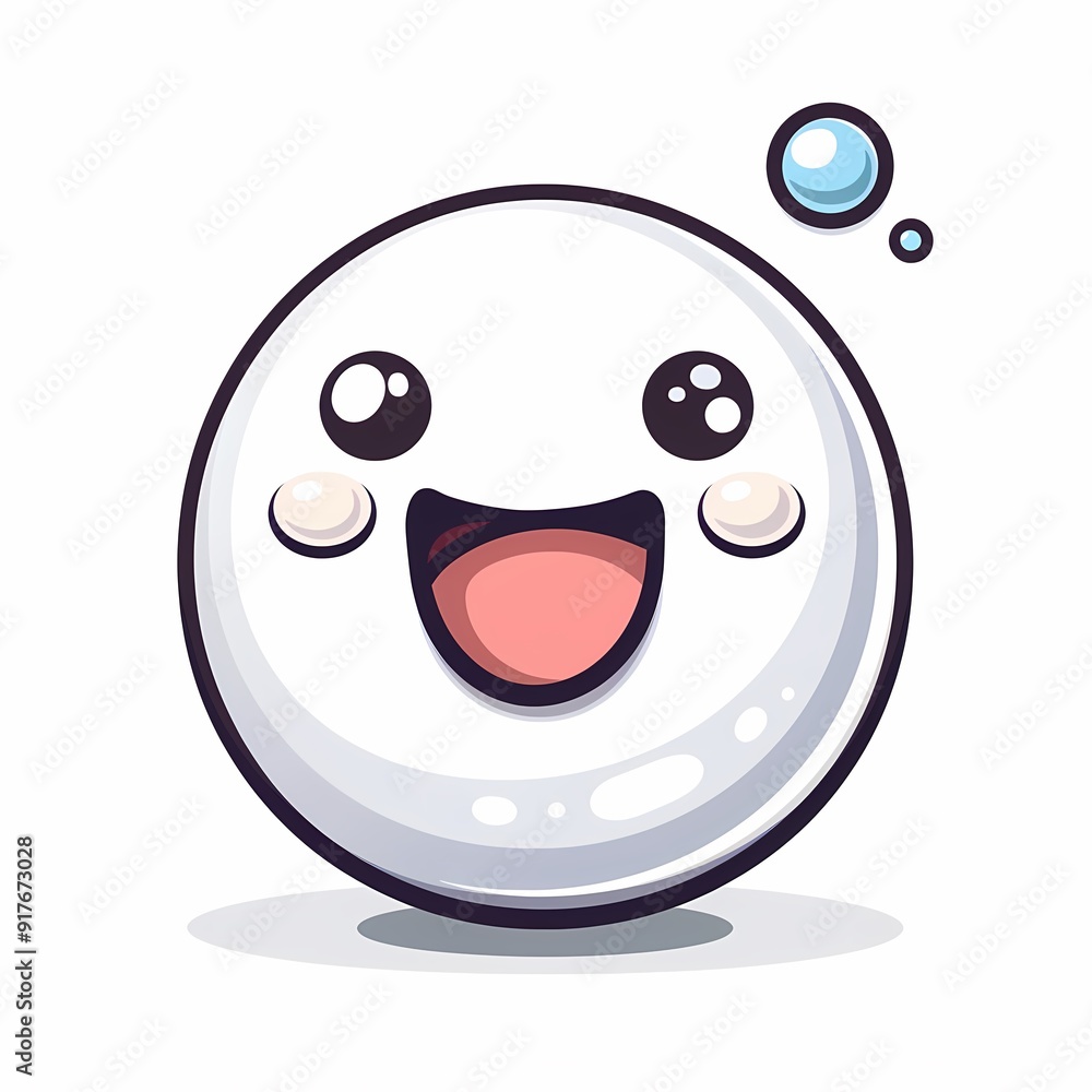 Cute cartoon character with a big smile and sparkling eyes. Cute cartoon character with a big smile and sparkling eyes.
