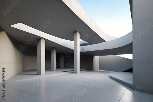 3d render of a modern building