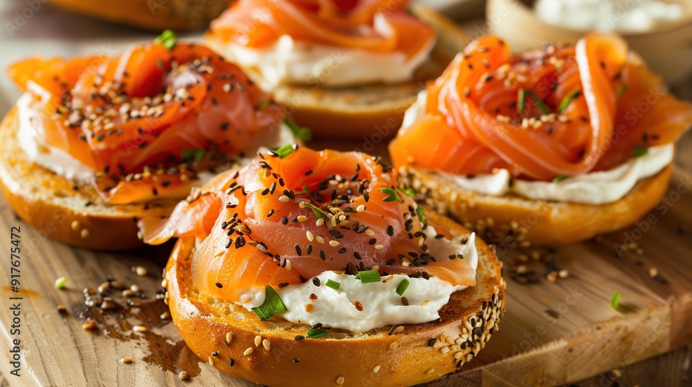 Rich and Cheesy New York Style Bagel with Lox and Cream Cheese Rich and Cheesy New York Style Bagel with Lox and Cream Cheese