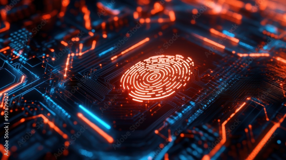 Digital Fingerprint on Circuit Board Digital Fingerprint on Circuit Board