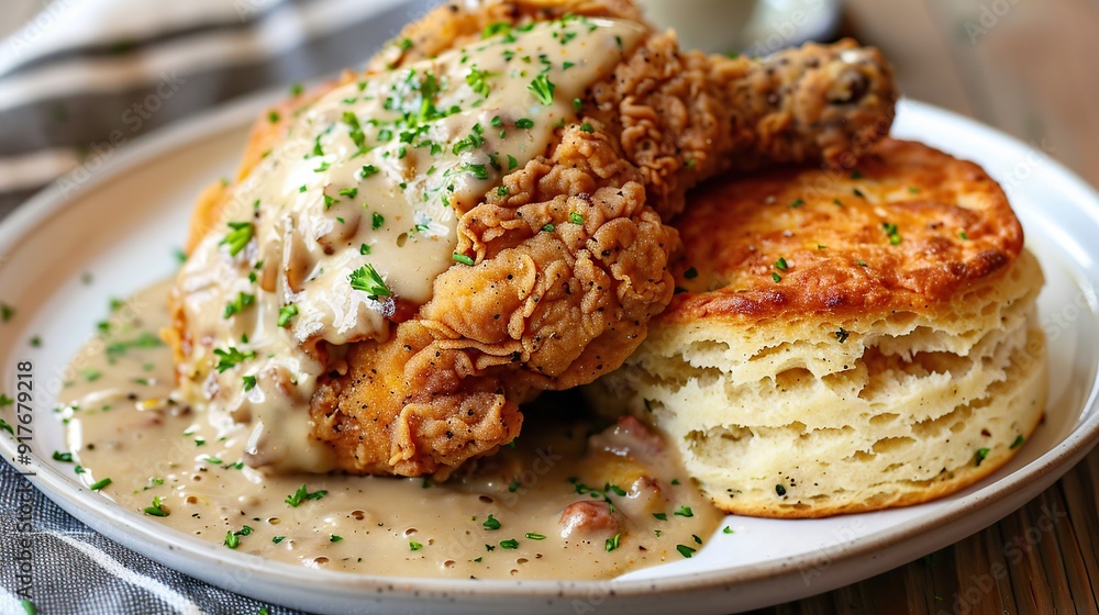 Southern Fried Chicken with Buttermilk Biscuits and Gravy Southern Fried Chicken with Buttermilk Biscuits and Gravy