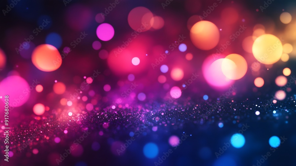 Neon colors bokeh lights in a blurred night background Neon colors bokeh lights in a blurred night background