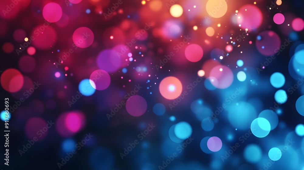 Neon colors bokeh lights in a blurred night background Neon colors bokeh lights in a blurred night background