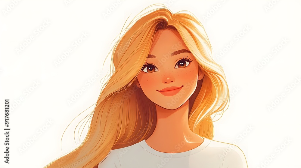 Portrait of a Smiling Woman with Blonde Hair. Portrait of a Smiling Woman with Blonde Hair.
