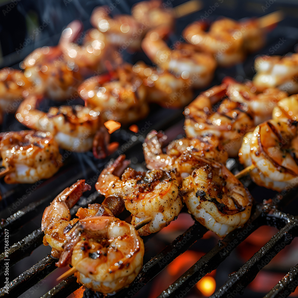 High angle delicious shrimp meal ,generative ai High angle delicious shrimp meal ,generative ai