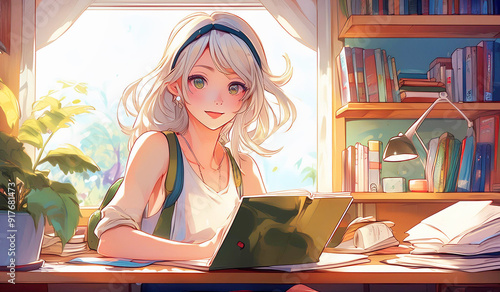 勉強をしている学生