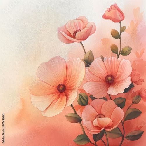 Wallpaper Mural A beautiful arrangement of delicate pink flowers with soft petals, perfect for spring-themed designs and floral decorations. Torontodigital.ca