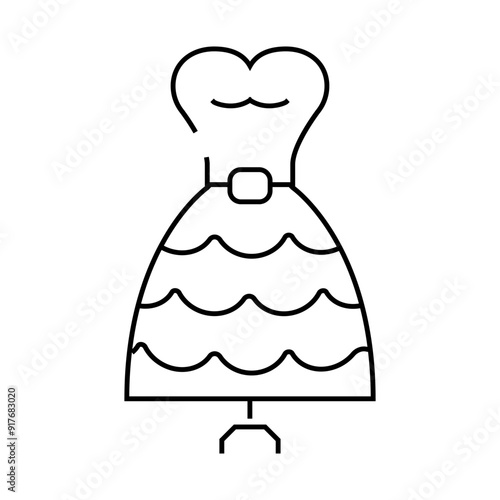 dress garment bridal shop line icon vector. dress garment bridal shop sign. isolated contour symbol black illustration