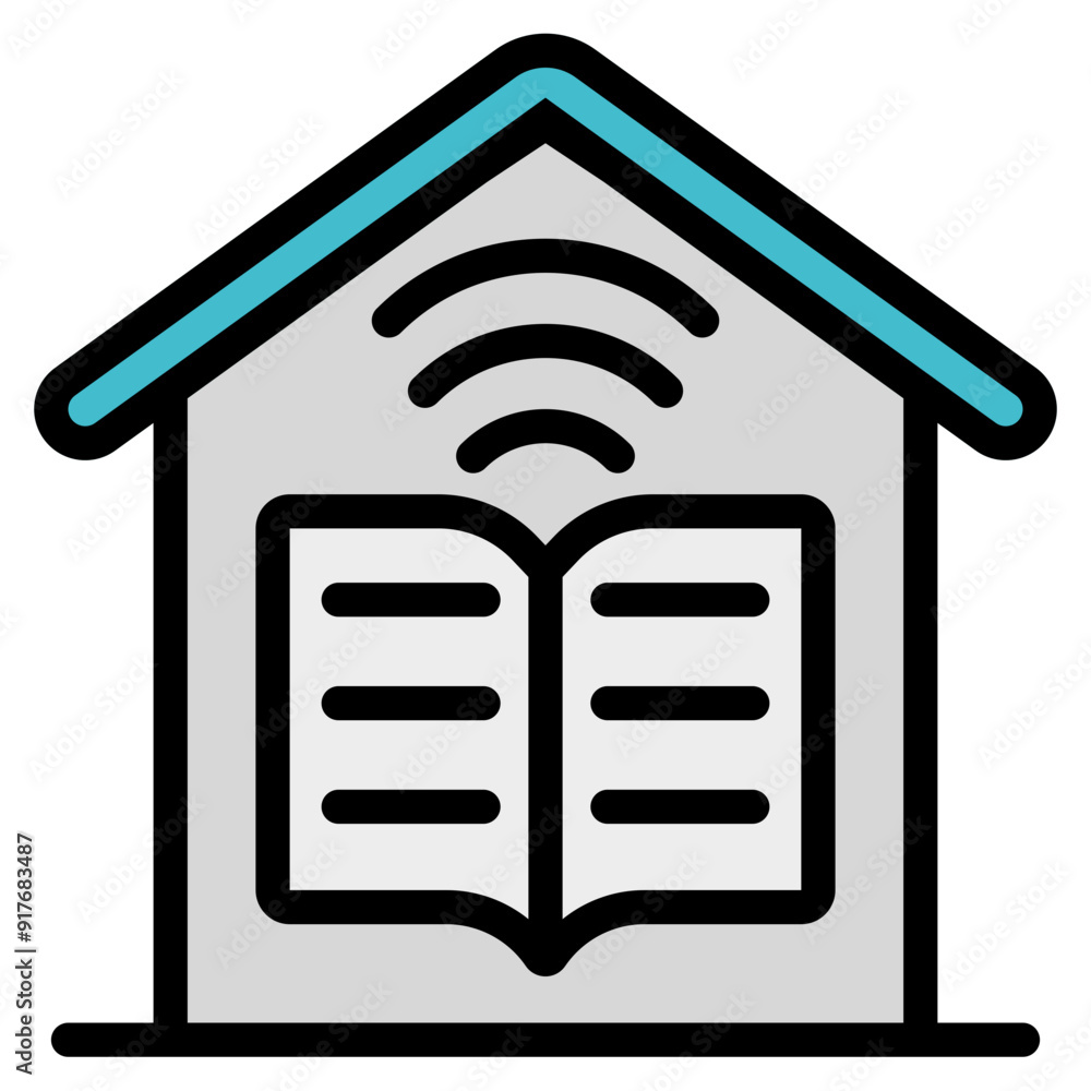 Learn from Home Icon in Lineal Color Style Suitable for Web, Apps, Presentation, or Printable Meaning Learn from Home Icon in Lineal Color Style Suitable for Web, Apps, Presentation, or Printable Meaning