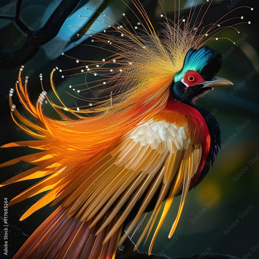 Fototapeta premium Spectacular Plumage of the Wilson Bird of Paradise on Raja Ampat Islands