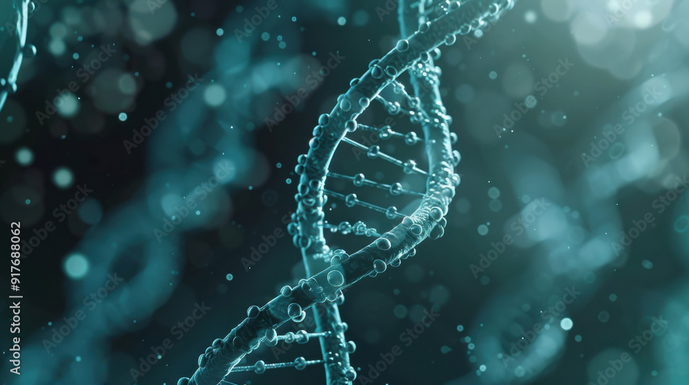 Microscopic illustration of a double helix DNA strand Microscopic illustration of a double helix DNA strand