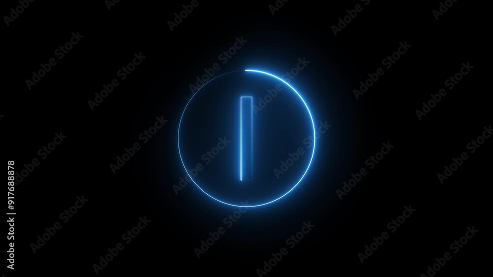 Bright Neon Letter Animation, Blue Neon Alphabet Symbol on Black Background. Bright Neon Letter Animation, Blue Neon Alphabet Symbol on Black Background.