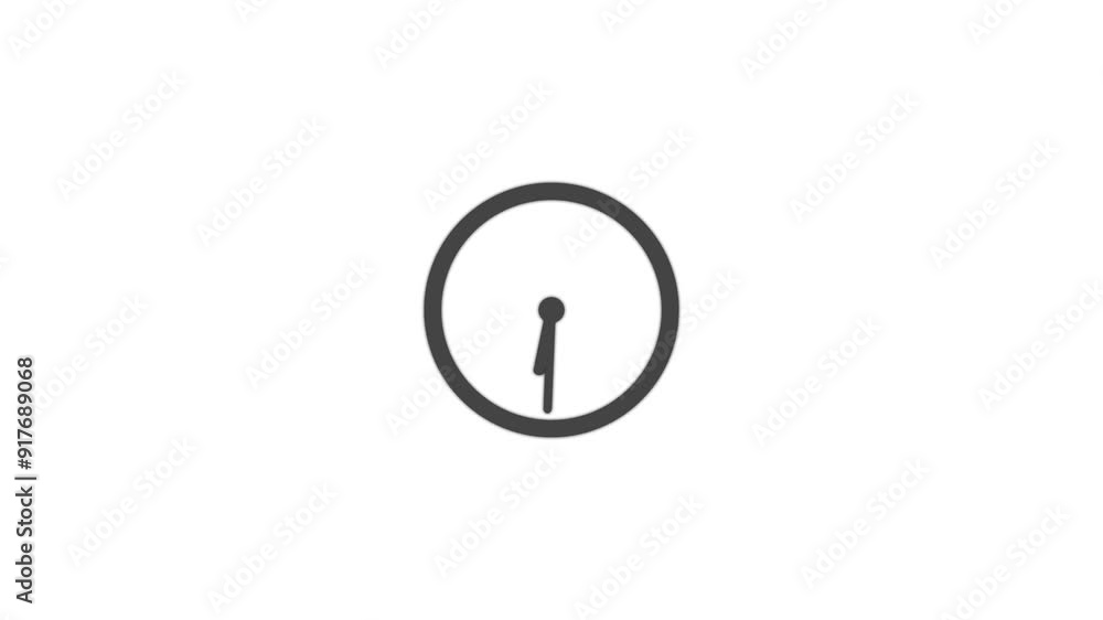 Clock icon flat style 24 hours timer animation with moving arrows. Clock icon flat style 24 hours timer animation with moving arrows.