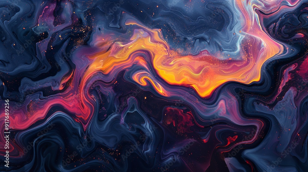 Vibrant abstract fluid art with warm digital effects Vibrant abstract fluid art with warm digital effects
