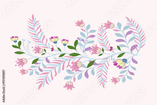 Ikat flower seamless pastel tones , Motif ethnic  floral seamless textil,  embroidery, print striped ornament floral, pattern, design for wrapping, silk, scarf, background, textile