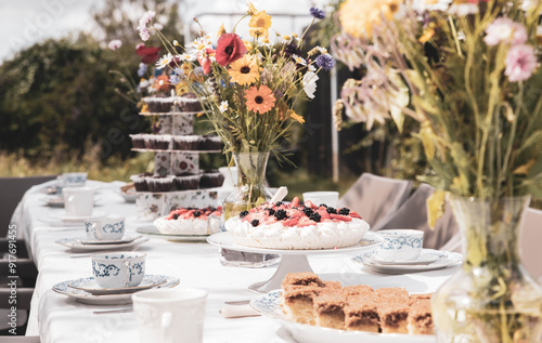 The beautiful Danish summer cake table