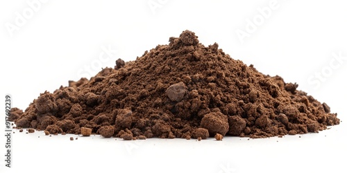 Abstract soil spread isolated on white background, soil, spread, abstract, isolated, texture, earth, natural