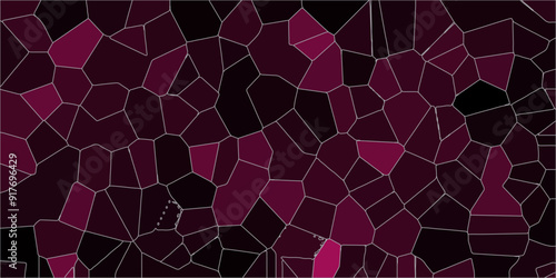 Abstract Seamless light purple Quartz Crystal Pixel Diagram Background. Black vector low poly cover. Dark Multicolor Broken Stained-Glass Background with dark lines. Geometric Retro tiles pattern.	