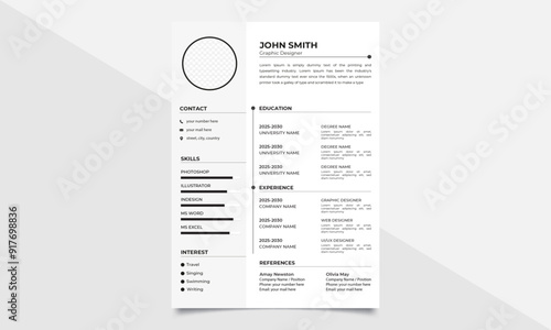 Creative and modern professional resume template.