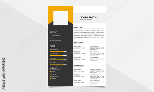 Creative and modern professional resume template.