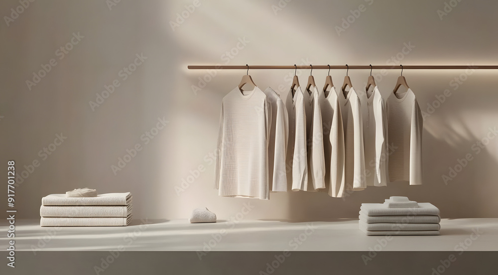 Minimalist Display of Women's Shirts and Blouses Minimalist Display of Women's Shirts and Blouses