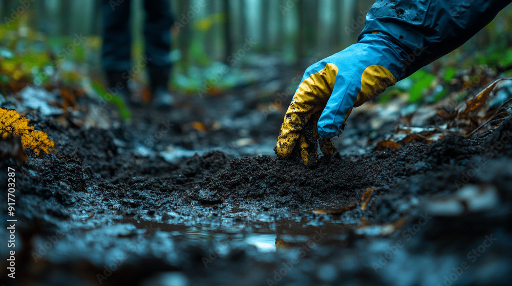 hand gently holding a sample of rich, dark soil, symbolizing care for the environment, sustainable agriculture, and the connection between humans and the Earth hand gently holding a sample of rich, dark soil, symbolizing care for the environment, sustainable agriculture, and the connection between humans and the Earth