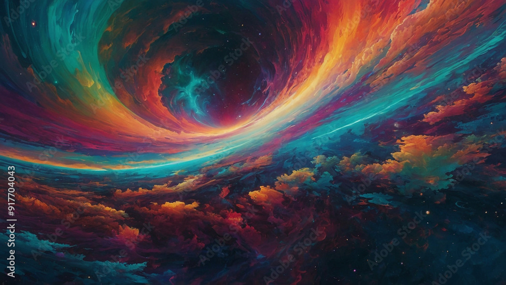 Fototapeta premium Texture Glitch Galaxy Analog Psychedelic Colors