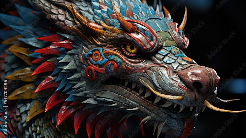 tattoo art, closeup of colorful dragon patterns on the body. tattoo art, closeup of colorful dragon patterns on the body.