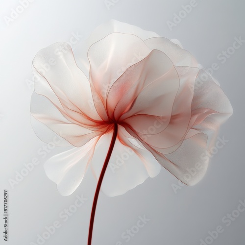 A delicate, ethereal flower with translucent petals in soft hues, capturing the beauty of nature's ephemeral grace.  photo